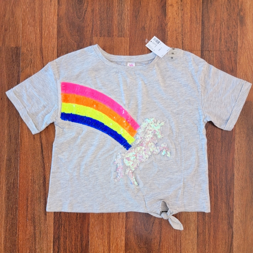 Justice Rainbow Unicorn Tied Tee